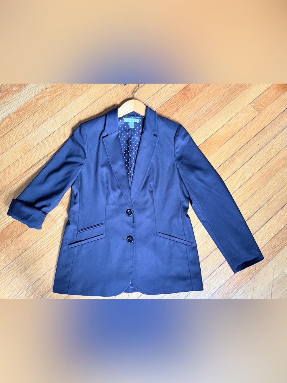 Chico's Black Polka Lined Blazer